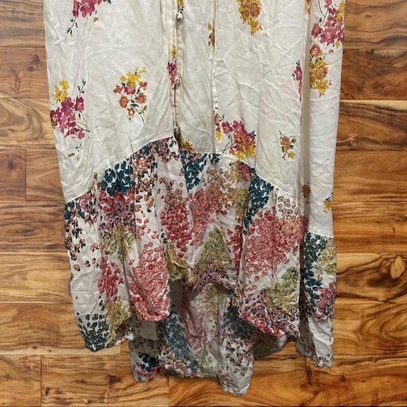 Lucky Brand Floral High Low Dress - Cream and Pink - Picture 3 of 5